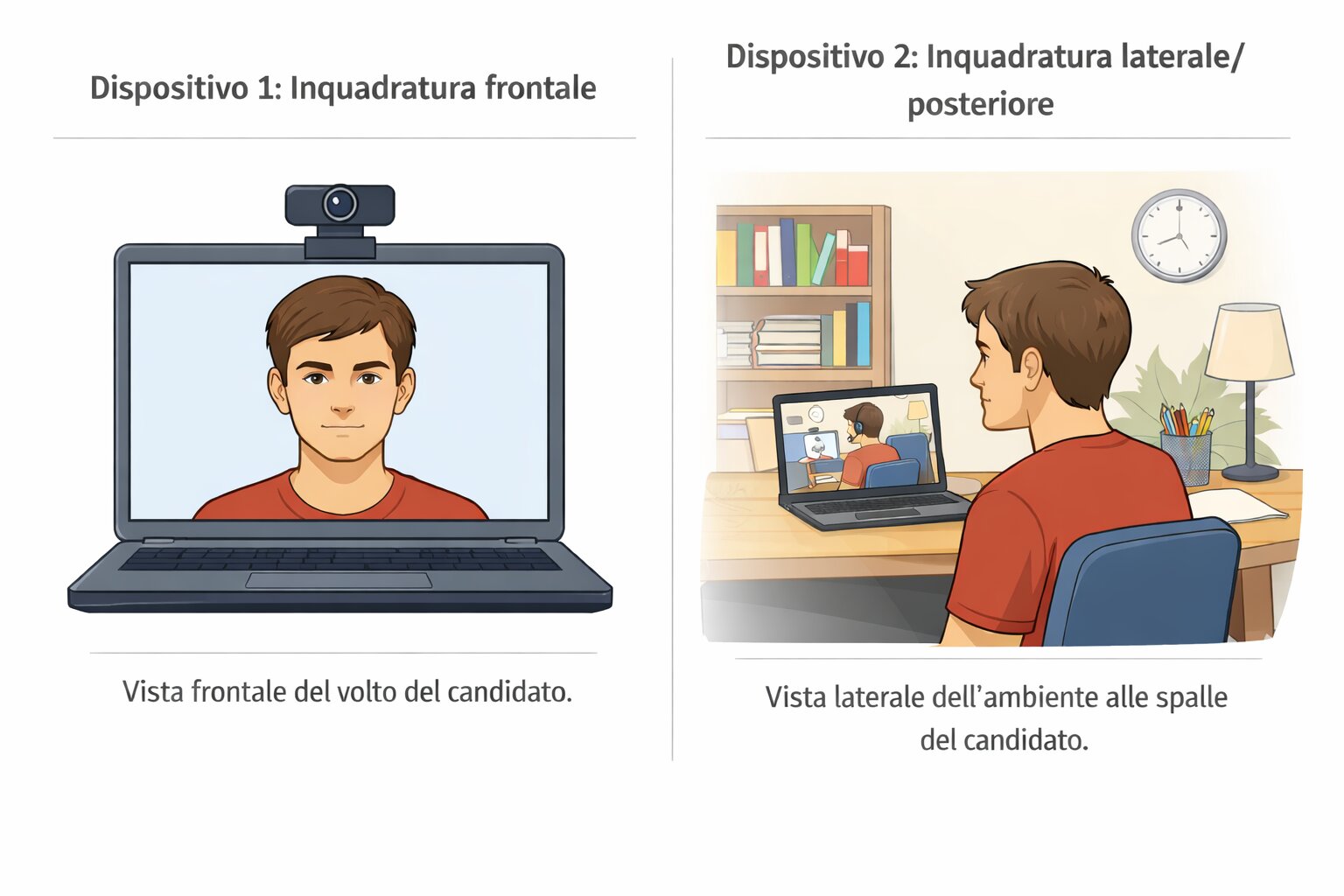 Corretto posizionamento delle inquadrature per l'esame